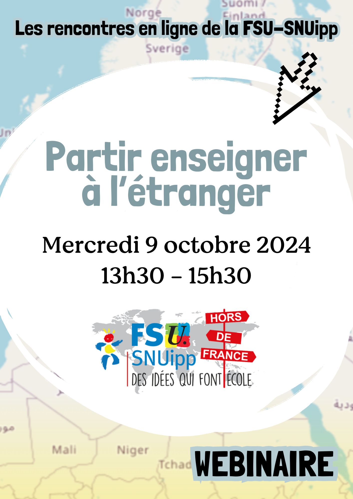 Affiche Webinaire Partir enseigner à l'étranger 2024