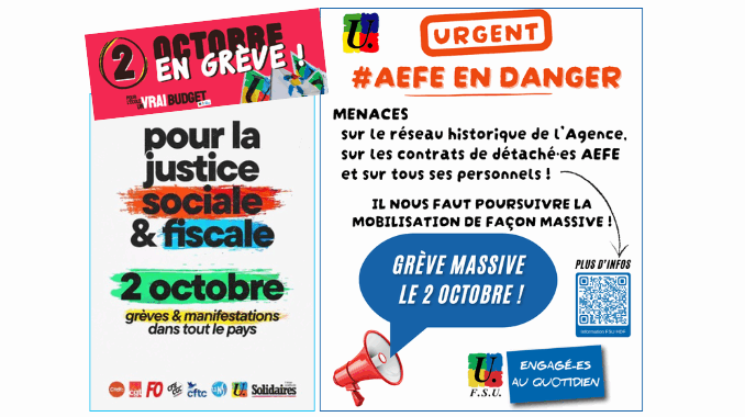 Visuels Grève 2 octobre 2025