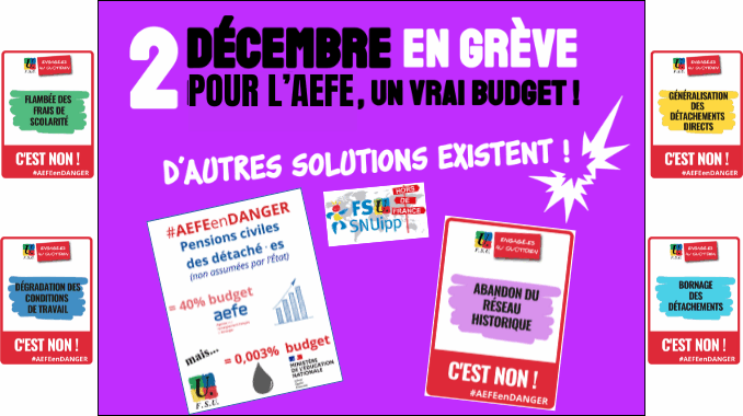 Visuel Grève 2 décembre 2025 FSU-SNUipp HDF