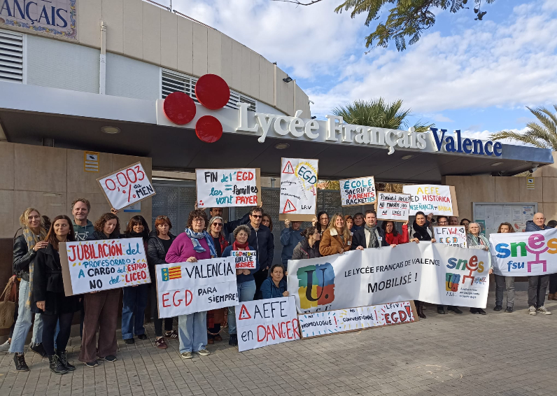 Photo mobilisation FSU à Valencia le 2 décembre 2025