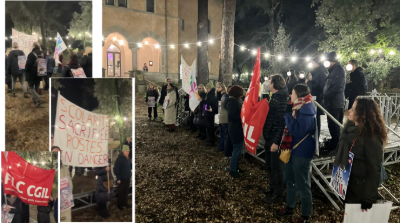 Photos du "happening" à Rome (Chateaubriand) le 26 janvier.