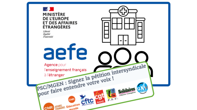 Logos syndicats pétition PSC et visuel